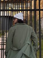 ترنچ کت گاباردین سبز - تصویر 5