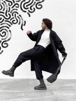 ترنچ کت فوتر آستین کیمونو - تصویر 4